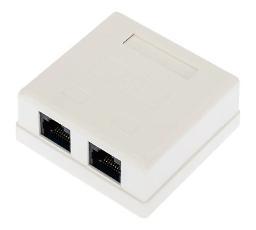 Rexant (03-0136) Розетка компьютерная внешняя, 2-порта RJ-45 (8P8C), UTP CAT 6