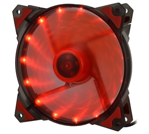 CROWN Вентилятор для компьютерного корпуса CMCF-12025S-1220 (120*120*25мм;Красный 16LED;1500 об/мин;35CFM;20Дб;Подшипник скольжения;3pin+MOLEX(папа-мама) 40+10см)