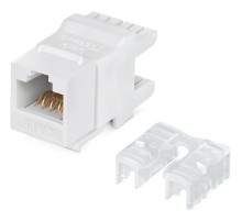Rexant (02-0250) Модуль Keystone Jack RJ-45(8P8C), UTP неэкранированный, CAT 6, тип 180 градусов, белый PRO