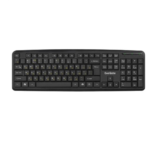 Exegate EX293971RUS Клавиатура ExeGate LY-331S (USB, полноразмерная, влагозащищенная, 104кл., Enter большой, длина кабеля 1,7м, черная, RTL)