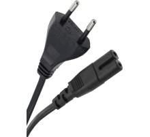 Bion Кабель питания 1.8м, Евровилка с заземлением Schuko-C7 (2-pin), 0.75мм, 10А, черный [BXP-PC-386-VDE]