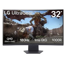 МОНИТОР 32" LG 32GS60QC-B Dark-Grey (VA, изогнутый, 2560x1440, 180Hz, 1 ms, 178°/178°, 300 cd/m, 3000:1, +2хHDMI 2.0,DP)