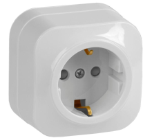 IEK ERH14-K01-16 РСш20-3-ХБ Розет. 1-ая с з/к и з/ш о/у 16А GLORY белый