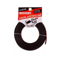 Rexant 01-6104-3-20  Кабель акустический, ШВПМ 2х0.75 мм2, красно-черный, 20 м.