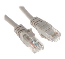 Патч-корд Bion [BPC-U5E181-5M] U/UTP, Cat.5e, AWG 26 (7/0,16мм), многожильный, PVC, 5м, серый, 100% медь