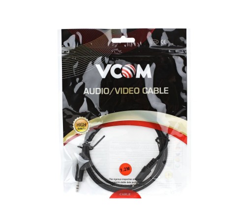 VCOM VAV7175-1.2M Кабель соединительный 3.5 Jack (M) - 3.5 Jack (M), стерео, аудио, 1.2м [6937510860500]