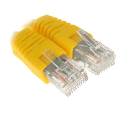 Патч-корд UTP Cablexpert PP6U-0.25M/Y кат.6, 0.25м, литой, многожильный (жёлтый)
