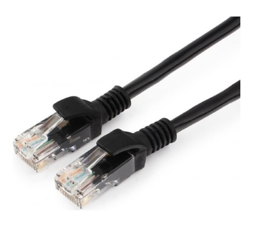 Патч-корд UTP Cablexpert PP12-1.5M/BK кат.5e, 1.5м, литой, многожильный (чёрный)
