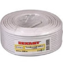 Rexant (01-5101-3) Кабель телефонный  4 жилы  100м CCA белый  (ШТЛП-4)