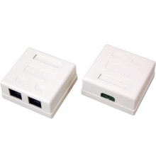 REXANT (06-0105-C) Розетка сетевая LAN, на стену, 2 гнездо 8Р8С (RJ-45), CAT 5е