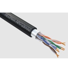 Кабель NEOMAX [NM721032-P] F/UTP cat.5e 4x2x0.46, 25 AWG, медь, внешний, PE, 305м, черный