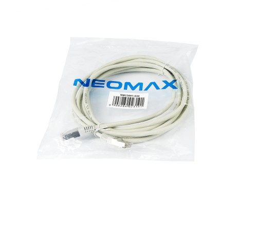 NEOMAX (NM23001-030) Шнур коммут. FTP 3 м, cat.5е, серый, многожильный