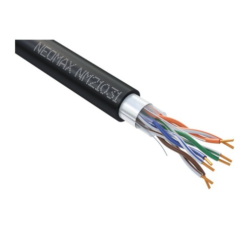 Кабель NEOMAX [NM21031] F/UTP cat.5e 4 пары (305 м) 0.48 мм (24 AWG) Медь, внешний, PE, черный