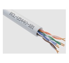 Кабель витая пара Bion BCL-U5440-181 U/UTP, кат.5e, 4x2x0,40мм AWG 26, медь, одножильный, PVC, для внутренней прокладки, 305м, серый