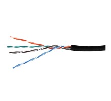 Кабель витая пара Bion BCL-U5460-381 U/UTP, кат.5e, 4x2x0,46 мм AWG 25, медь, одножильный, PE, для внешней прокладки, 305м,черный