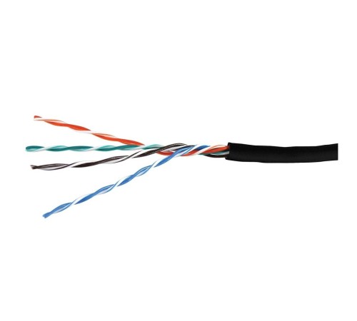 Кабель витая пара Bion BCL-U5460-381 U/UTP, кат.5e, 4x2x0,46 мм AWG 25, медь, одножильный, PE, для внешней прокладки, 305м,черный