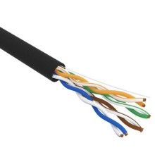 REXANT (01-0045-R) Кабель витая пара U/UTP, CAT 5e, PE, 4PR, 24AWG, OUTDOOR, SOLID, черный, 305м