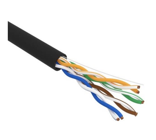 REXANT (01-0045-R) Кабель витая пара U/UTP, CAT 5e, PE, 4PR, 24AWG, OUTDOOR, SOLID, черный, 305м REXANT (01-0045-R) Кабель витая пара U/UTP, CAT 5e, PE, 4PR, 24AWG, OUTDOOR, SOLID, черный, 305м