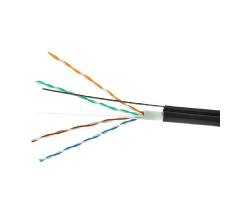 Cablexpert [UPC-5051E-SO-OUTR] Кабель UTP5e, 4 пары, 0.51 мм, медь, однож., 305 м, outdoor с тросом, Fluke Test, черный