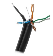 5bites Кабель FS5500-305APE-M витая пара FTP/SOLID/5E/CCAG/PE/BLACK/OUTDOOR/MESSENGER/DRUM/305M