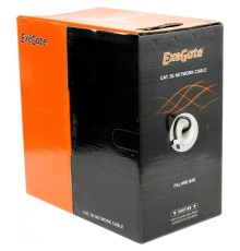 Exegate EX256749RUS Кабель UTP 4 пары кат.5e Exegate 100% медь, 24AWG, внешн. прокладка, без троса, бухта 305м, черн., PE