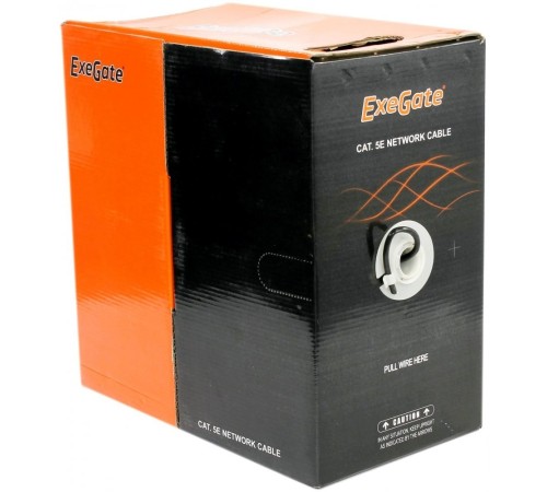 Exegate EX256749RUS Кабель UTP 4 пары кат.5e Exegate 100% медь, 24AWG, внешн. прокладка, без троса, бухта 305м, черн., PE