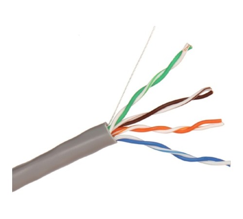 Exegate EX256748RUS Кабель UTP 4 пары кат.5e Exegate бескислородная медь,24AWG, FLUKE® test pass, бухта 305м, серый, PVC Exegate EX256748RUS Кабель UTP 4 пары кат.5e Exegate бескислородная медь,24AWG, FLUKE® test pass, бухта 305м, серый, PVC