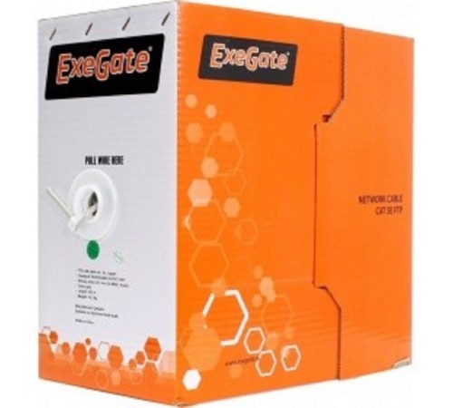 Exegate EX264556RUS Кабель UTP 4 пары кат.5e Exegate 100% медь, 26AWG, бухта 305м, серый, PVC