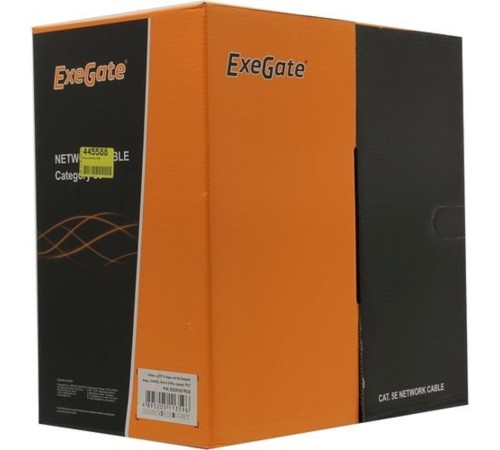 Exegate EX281821RUS Кабель Exegate  UTP-2-C5e-CU-S24-IN-PVC-GY-305 UTP 2 пары кат.5e медь, 24AWG, бухта 305м, серый, PVC