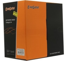 Exegate EX281819RUS Кабель Exegate  UTP4-C5e-CCA-S24-OUT-PE-BK-305 UTP 4 пары кат.5e CCA, 24AWG, внешн., без троса, бухта 305м, черн., PE