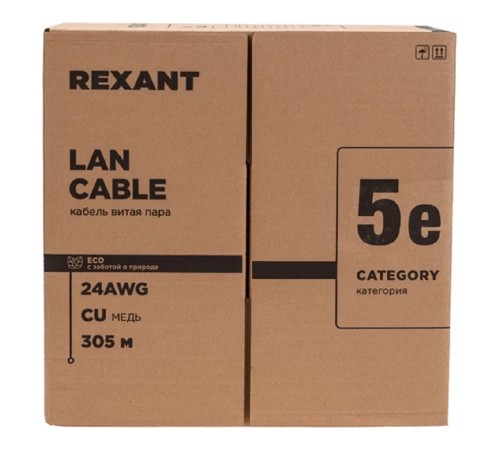 Rexant (01-0146-R) Кабель F/UTP, CAT 5e, PE, 4x2x0,50мм, 24AWG, внешний, черный, РФ Rexant (01-0146-R) Кабель F/UTP, CAT 5e, PE, 4x2x0,50мм, 24AWG, внешний, черный, РФ