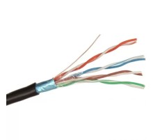 Exegate EX256750RUS Кабель FTP 4 пары кат.5e Exegate 100% медь,24AWG,  экран, внешн. прокладка, без троса, бухта 305м, черн., PE