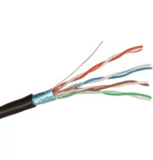 Exegate EX256750RUS Кабель FTP 4 пары кат.5e Exegate 100% медь,24AWG,  экран, внешн. прокладка, без троса, бухта 305м, черн., PE