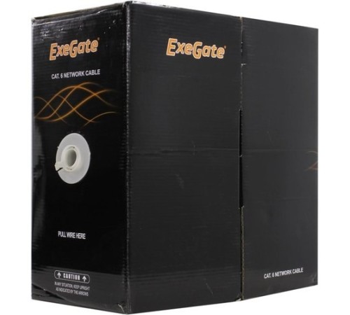 Exegate EX281810RUS Кабель ExeGate FUTP4-C6-CU-S23-IN-PVC-GY-305 FTP 4 пары кат.6 медь, 23AWG, экран, бухта 305м, серый, PVC