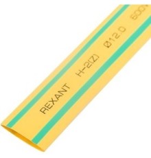 REXANT 21-2007 12,0 / 6,0 мм, 1 м термоусадка желто-зеленая (уп. 50 м)