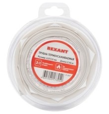 REXANT 29-0031 Трубка термоусаживаемая ТУТ нг 6,0/3,0мм, белая, ролик 2,44м