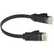 GCR Патч-корд 5.0m, кат.6, PROF, плоский,прямой, UTP, медь, черный, 30 AWG, ethernet high speed 10 Гбит/с, RJ45, T568B (GCR-LNC616-5.0m)
