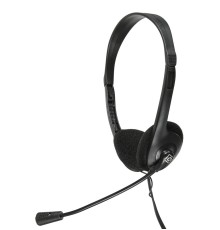 Наушники с микрофоном Оклик HS-M143VB черный 1.8м накладные оголовье