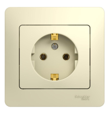 Systeme electric GSL000242 GLOSSA РОЗЕТКА с заземлением, 16А, в сборе, БЕЖЕВЫЙ
