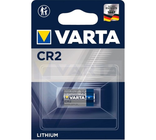 Батарейка Varta ELECTRONICS CR2 BL1 Lithium 3V (6206) (1/10/100) Varta PRIMARY LITHIUM CR2 (06206301401)
