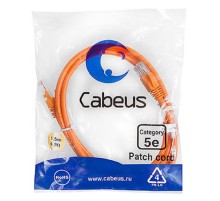 Патч-корд Патч-корд U/UTP 5e кат. 1,5м. Cabeus PC-UTP-RJ45-Cat.5e-1.5m-OR-LSZH неэкранированный, оранжевый           40 (PC-UTP-RJ45-Cat.5e-1.5m-OR-LSZH)