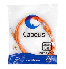 Патч-корд Патч-корд U/UTP 5e кат. 1,5м. Cabeus PC-UTP-RJ45-Cat.5e-1.5m-OR-LSZH неэкранированный, оранжевый           40 (PC-UTP-RJ45-Cat.5e-1.5m-OR-LSZH)