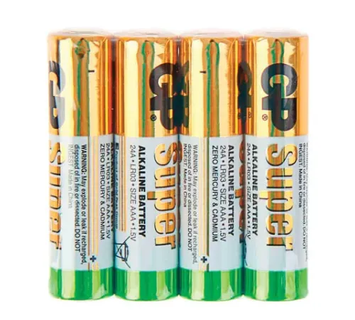 Алкалиновые батарейки GP Super Alkaline 24А ААA - 4 шт. в пленке GP 4891199071850