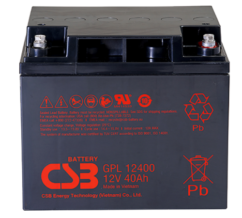 Акб CSB Аккумуляторная батарея для ИБП (10-12 лет) (12V/40Ah) (GPL12400 I CSB) Акб CSB Аккумуляторная батарея для ИБП (10-12 лет) (12V/40Ah) (GPL12400 I CSB)