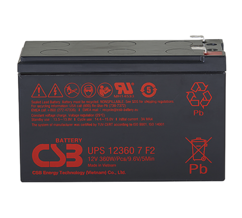 Акб CSB Аккумуляторная батарея для ИБП 12360 7 (12V/7.5Ah) (UPS123607 F2 CSB) Акб CSB Аккумуляторная батарея для ИБП 12360 7 (12V/7.5Ah) (UPS123607 F2 CSB)