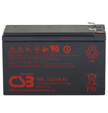 Акб CSB Аккумуляторная батарея для ИБП (10-12 лет) (12V/9Ah) (HRL1234W F2 FR CSB)