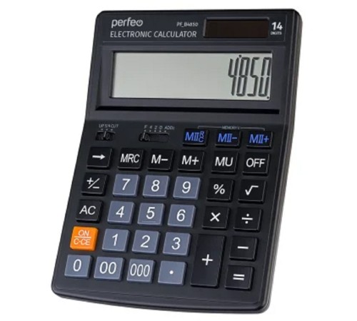 Perfeo калькулятор бухгалтерский PF_B4850, 14-разр., черный