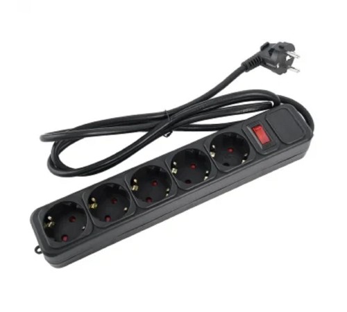 Perfeo сетевой фильтр "REAL POWER", 1,8м, 5 розеток, 16А, 3500 Вт, тройная защита, черный.
