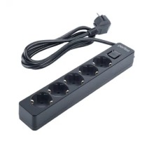 Perfeo сетевой фильтр "REAL  STREAM, 3,0м, 5 розеток, 16А, 3500 Вт, тройная защита, черный.