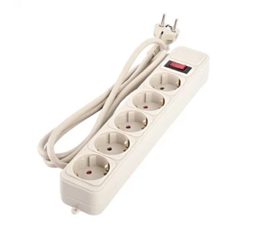 Perfeo сетевой фильтр "REAL POWER", 5,0м, 5 розеток, 16А, 3500 Вт, тройная защита, серый.